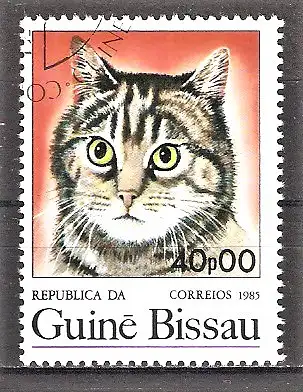 Briefmarke Guinea-Bissau Mi.Nr. 861 o Katzen 1985 / Katze