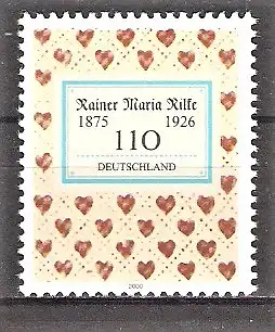 Briefmarke BRD Mi.Nr. 2154 ** 125. Geburtstag von Rainer Maria Rilke 2000 / Österreichischer Schriftsteller