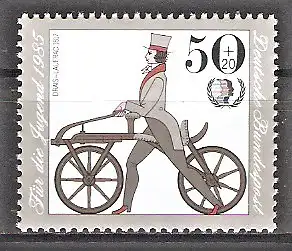Briefmarke BRD Mi.Nr. 1242 ** Jugend 1985 / Historische Fahrräder - Drais-Laufrad