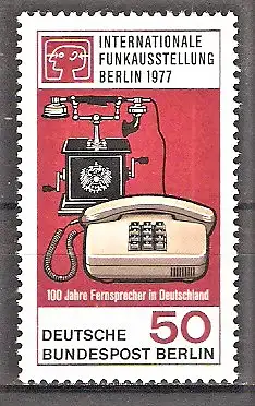 Briefmarke Berlin Mi.Nr. 549 ** Internationale Funkausstellung (IFA) 1977 / 100 Jahre Telefon in Deutschland