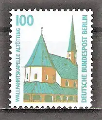 Briefmarke Berlin Mi.Nr. 834 A ** 1 DM Sehenswürdigkeiten 1989 / Wallfahrtskapelle in Altötting