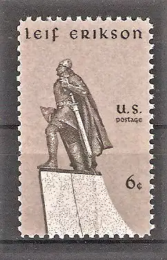 Briefmarke USA Mi.Nr. 967 ** Leif Erikson 1968 / Norwegischer Seefahrer, erster Entdecker Amerikas