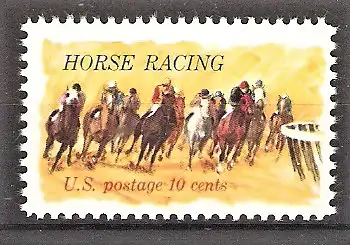 Briefmarke USA Mi.Nr. 1135 ** 100 Jahre Pferderennen „Kentucky Derby“ 1974 / Derby-Reiter