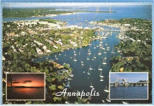 Ansichtskarte USA - Annapolis / Segelbootzentrum Hafen Chesapeake Bay (2180)