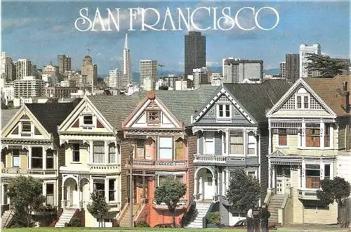 Ansichtskarte USA - San Francisco / Victorian homes line Steiner Street as seen from Alamo Park (2384)