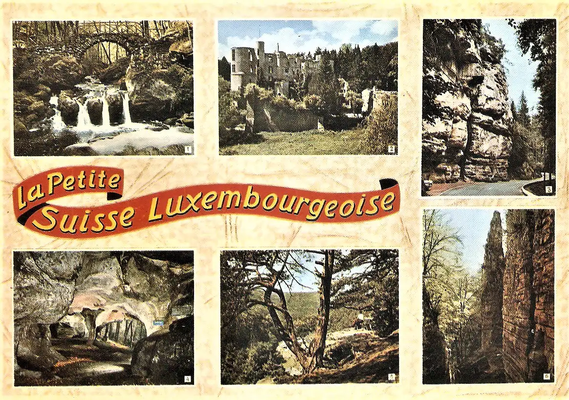 Ansichtskarte Luxemburg - La Petite Suisse Luxembourgeoise - Schiessentümpel, Château de Beaufort, Pérékopp, Berdorf-Hohllay, Consdorf-Burgkapp, Gorge du Loup (2028)
