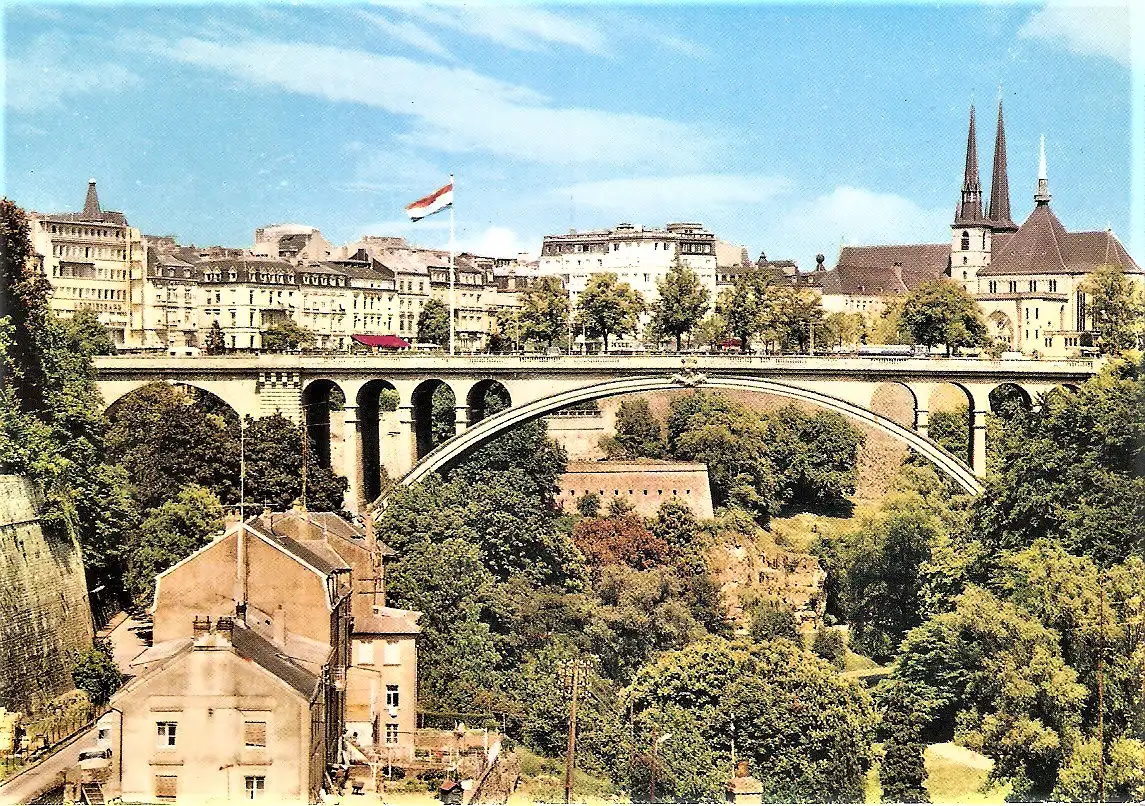 Ansichtskarte Luxemburg - Pont Adolphe - Cathédrale et Vallée de la Pétrusse (2024)