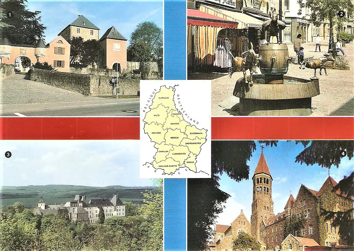 Ansichtskarte Luxemburg - Mersch, Diekirch, Wiltz, Clervaux (1982)