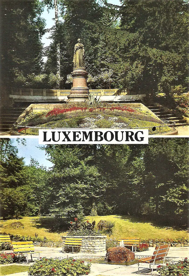 Ansichtskarte Luxemburg - Parc de la Ville - Monument Princesse Amélie / Coin pittoresqe (1998)