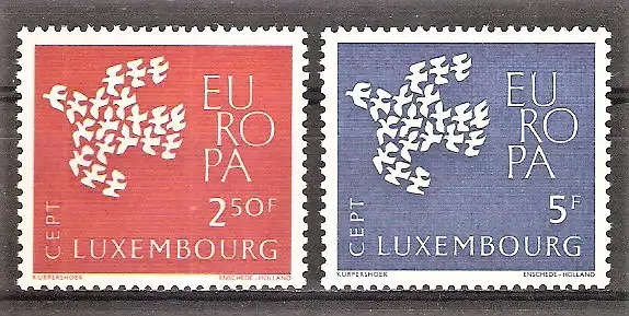Briefmarke Luxemburg Mi.Nr. 647-648 ** Europa CEPT 1961 / Kompletter Satz !