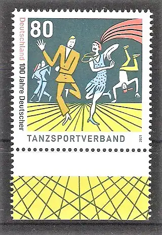 Briefmarke BRD Mi.Nr. 3639 ** Unterrand - 100 Jahre Deutscher Tanzsportverband 2021