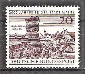 Briefmarke BRD Mi.Nr. 375 ** 2000 Jahre Mainz 1962 / Ausschnitt aus altem Stadtbild von Mainz