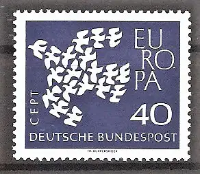 Briefmarke BRD Mi.Nr. 368 x ** Europa CEPT 1961 / Tauben