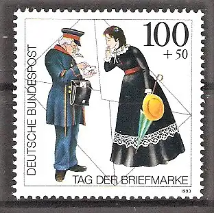 Briefmarke BRD Mi.Nr. 1692 ** Tag der Briefmarke 1993 / Postbote bei der Briefzustellung (19. Jh.)