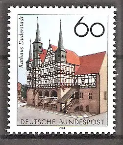Briefmarke BRD Mi.Nr. 1222 ** 750 Jahre Rathaus Duderstadt 1984 / Rathaus Duderstadt