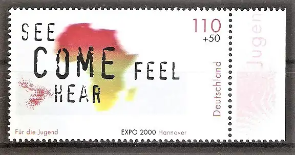 Briefmarke BRD Mi.Nr. 2119 ** Seitenrand rechts - EXPO 2000 in Hannover / "Afrika"