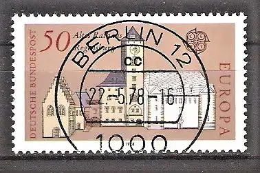 Briefmarke BRD Mi.Nr. 970 o Vollstempel Berlin / Baudenkmäler 1978 - Altes Rathaus Regensburg