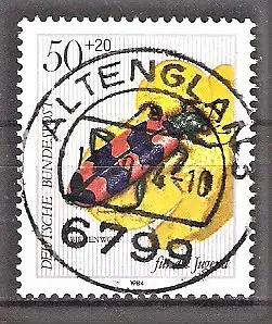 Briefmarke BRD Mi.Nr. 1202 o Vollstempel Altenglan / Bestäuberinsekten 1984 - Bienenwolf (Trichodes apiarius)