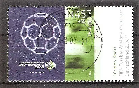 Briefmarke BRD Mi.Nr. 2521 o Vollstempel Briefzentrum 53 / Fußball-Weltmeisterschaft Deutschland 2006