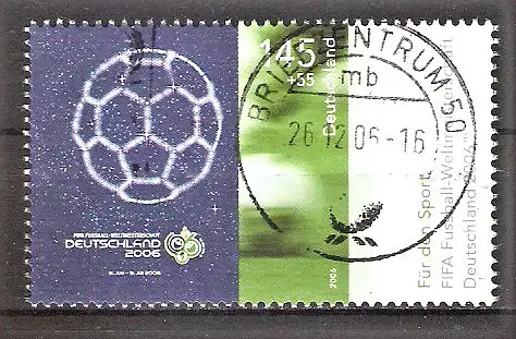 Briefmarke BRD Mi.Nr. 2521 o Vollstempel Briefzentrum 50 / Fußball-Weltmeisterschaft Deutschland 2006