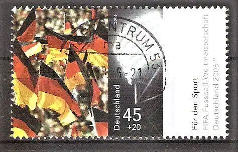 Briefmarke BRD Mi.Nr. 2517 o Vollstempel Briefzentrum 53 / Fußball-Weltmeisterschaft Deutschland 2006