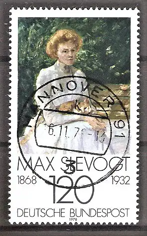 Briefmarke BRD Mi.Nr. 988 o Vollstempel Hannover / Deutscher Impressionismus 1978