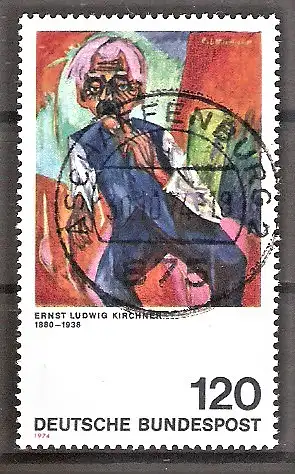 Briefmarke BRD Mi.Nr. 823 o Vollstempel Aschaffenburg / Deutscher Expressionismus 1974