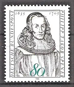 Briefmarke BRD Mi.Nr. 1235 ** Philipp Jakob Spener 1985 / Evangelischer Theologe