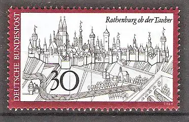 Briefmarke BRD Mi.Nr. 603 ** Rothenburg ob der Tauber 1969 / Stadtansicht