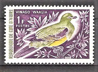 Briefmarke Elfenbeinküste Mi.Nr. 299 ** Vögel 1966 / Grüne Fruchttaube (Vinago waalia)