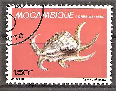 Briefmarke Mocambique Mi.Nr. 780 o Spinnenschnecke (Lambis chiragra)