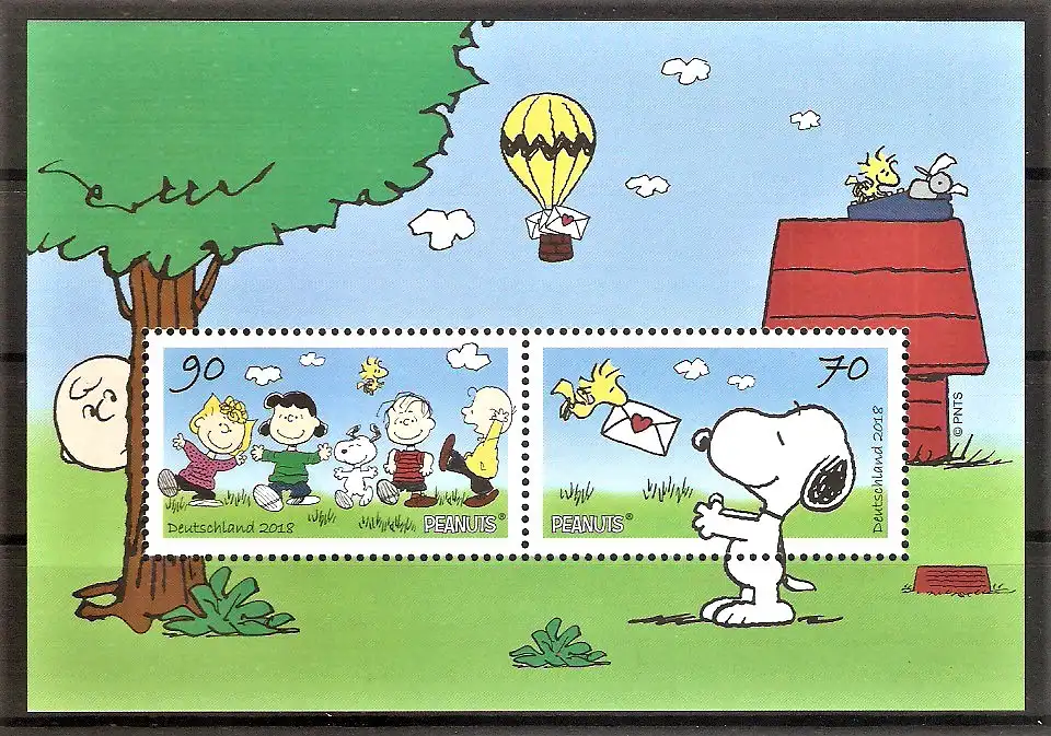 Briefmarke BRD BLOCK 82 ** (Mi.Nr. 3369-3370) Comics 2018 / "Die Peanuts"