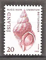 Briefmarke Island Mi.Nr. 576 ** Einheimische Tiere 1982 / Wellhornschnecke (Buccinum undatum)