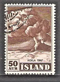 Briefmarke Island Mi.Nr. 250 o Ausbruch des Vulkans Hekla im Jahre 1947
