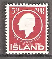 Briefmarke Island Mi.Nr. 349 ** 150. Geburtstag von Jón Sigurdsson 1961 / Geschichtsforscher und Volksführer