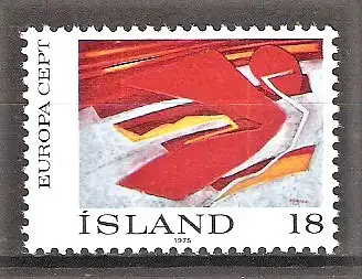 Briefmarke Island Mi.Nr. 502 ** Europa CEPT 1975 / Haustfugl (Herbstvogel) - Gemälde von Thorvaldur Skúlason