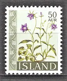 Briefmarke Island Mi.Nr. 359 ** Blumen 1962 / Rundblättrige Glockenblumen (Campanula rotundifolia)