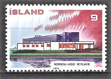 Briefmarke Island Mi.Nr. 478 ** Haus des Nordens in Reykjavik 1973