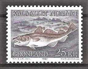 Briefmarke Grönland Mi.Nr. 129 ** Dorsch (Gadus morrhua)