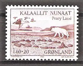 Briefmarke Grönland Mi.Nr. 130 ** Expeditionen in Grönland 1981 / Landschaft im Pearyland