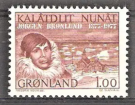 Briefmarke Grönland Mi.Nr. 104 ** 100. Geburtstag von Jørgen Brønlund 1977 / Dolmetscher