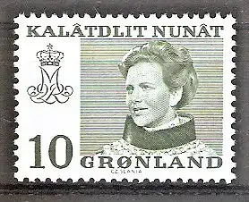 Briefmarke Grönland Mi.Nr. 84 y ** Königin Margrethe II. 1973