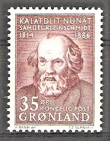 Briefmarke Grönland Mi.Nr. 64 ** 150. Geburtstag von Samuel Kleinschmidt 1964 / Sprachforscher