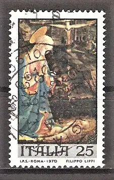 Briefmarke Italien Mi.Nr. 1328 o Weihnachten 1970 / "Anbetung des Kindes" - Gemälde von Fra Filippo Lippi