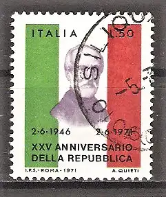 Briefmarke Italien Mi.Nr. 1337 o 25 Jahre Republik Italien 1971 / Giuseppe Mazzini (Rechtsanwalt, Politiker)