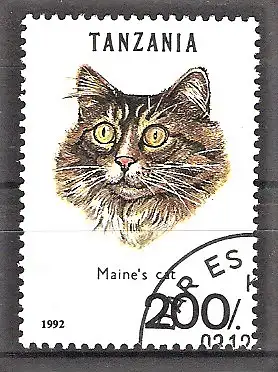 Briefmarke Tanzania Mi.Nr. 1411 o Mainekatze