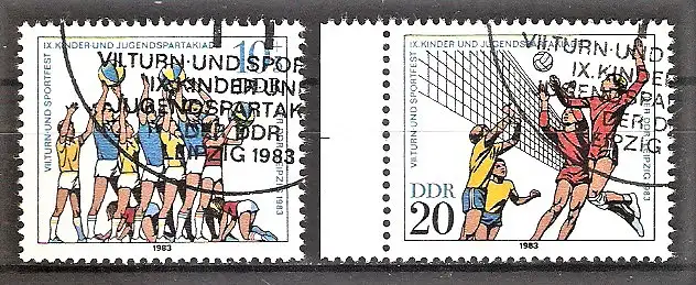 Briefmarke DDR Mi.Nr. 2814-2815 o Turn- und Sportfest in Leipzig 1983 / Kompletter Satz !