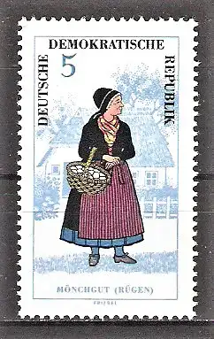 Briefmarke DDR Mi.Nr. 1074 ** Volkstrachten 1964 / Mönchgut (Rügen) - Frau