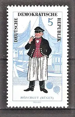 Briefmarke DDR Mi.Nr. 1075 ** Volkstrachten 1964 / Mönchgut (Rügen) - Mann