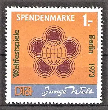 Briefmarke DDR Spendenmarke Mi.Nr. 1 ** 10. Weltfestspiele der Jugend und Studenten 1973